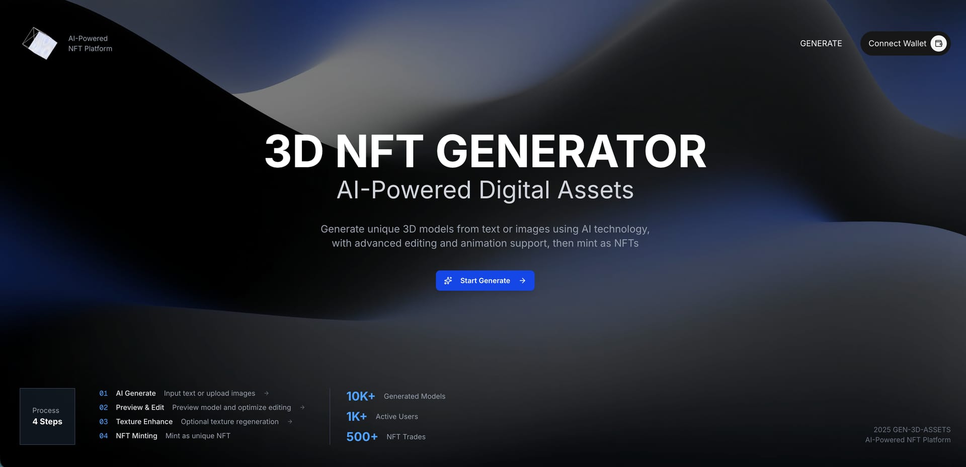 GEN 3D ASSETS Generate Platform